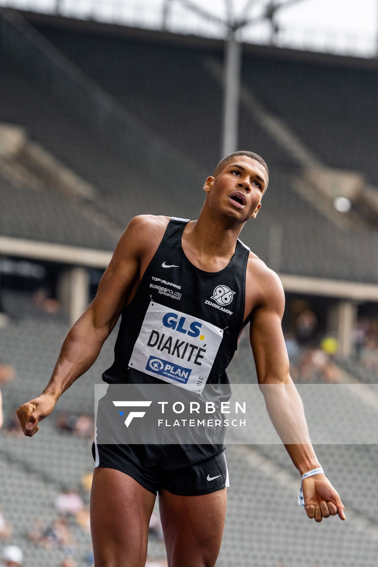 Malik Diakite (Hannover 96) waehrend der deutschen Leichtathletik-Meisterschaften im Olympiastadion am 25.06.2022 in Berlin